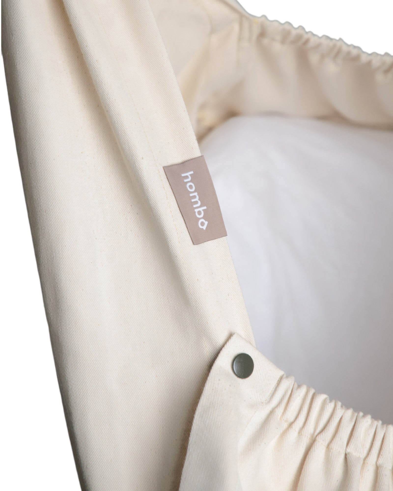 Homba baby závesná kolíska krémová a Kovový stojan biely