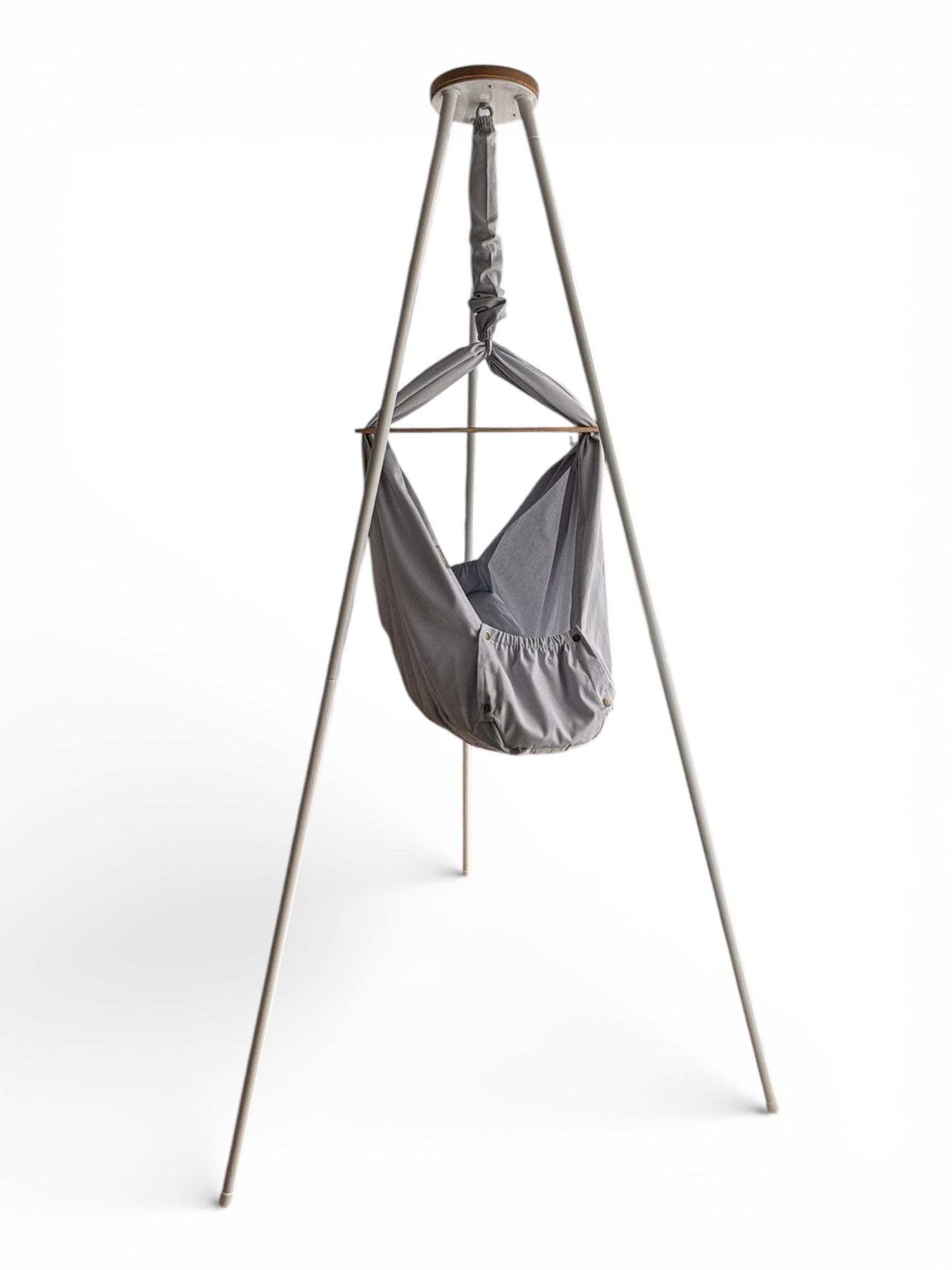 Homba baby závesné kolíska svetlosivá a Kovový stojan biely