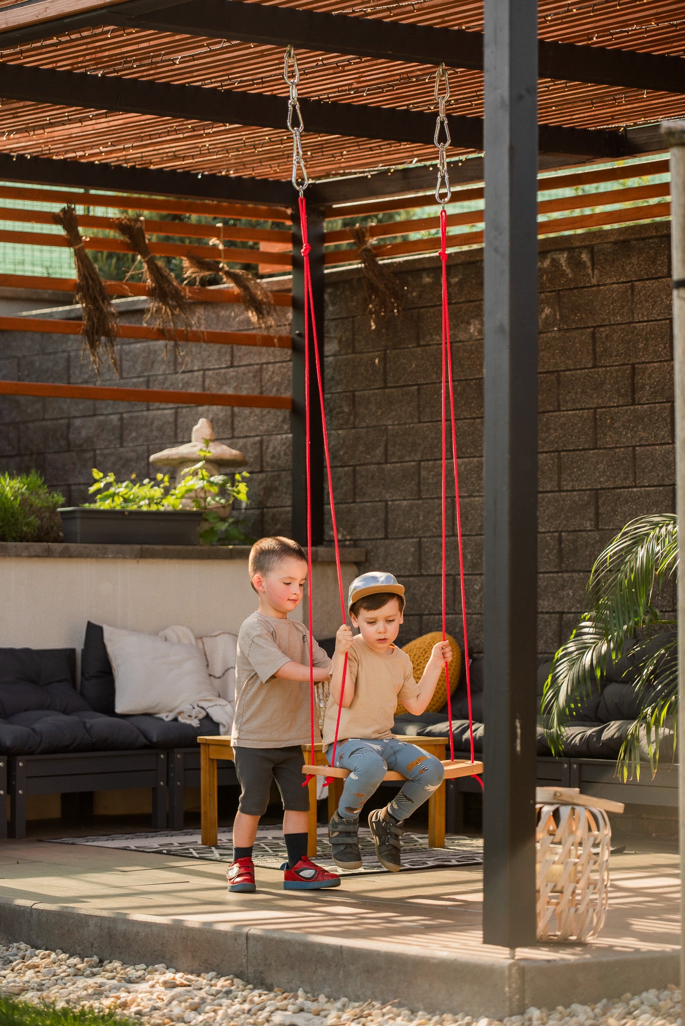 homba® Kinderschaukel Skate massiv Buche 55x20cm